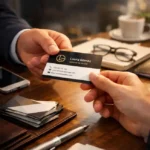 Tarjeta de visita profesional bien diseñada para negocio local