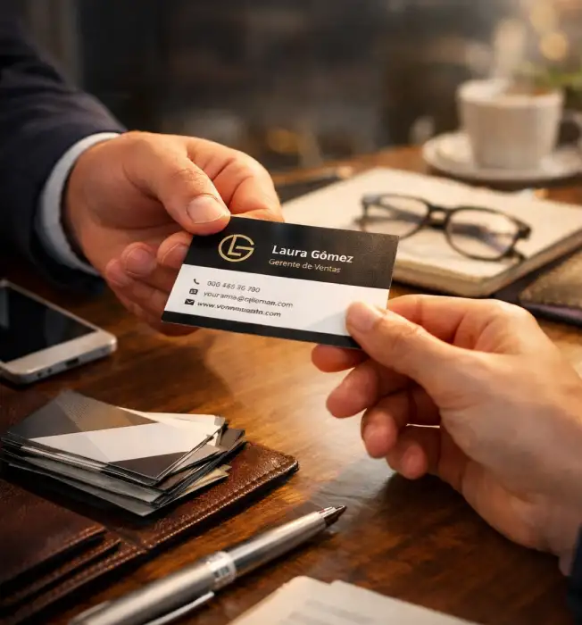Tarjeta de visita profesional bien diseñada para negocio local
