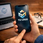 logotipo en pc y móvil
