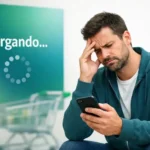 Cliente abandona la compra por una página web lenta en el móvil; la velocidad de carga reduce ventas